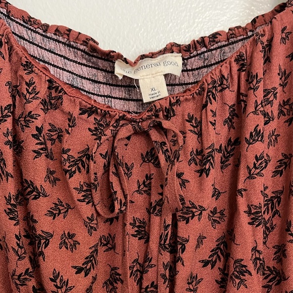 General Good Long Ruffle Sleeve Dress in Rust Brown - Picture 3 of 9